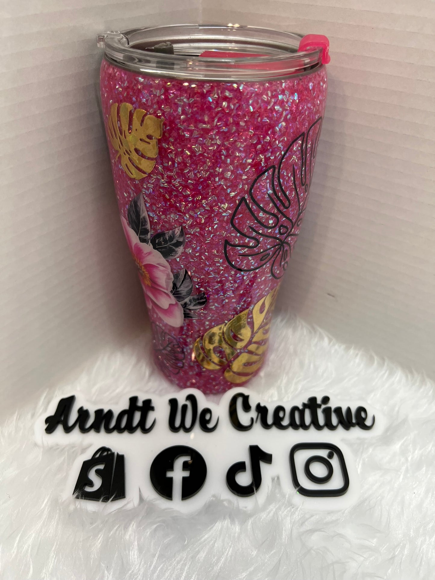 Ready to Ship - 30oz Modern Curve Tumbler (Monstera)