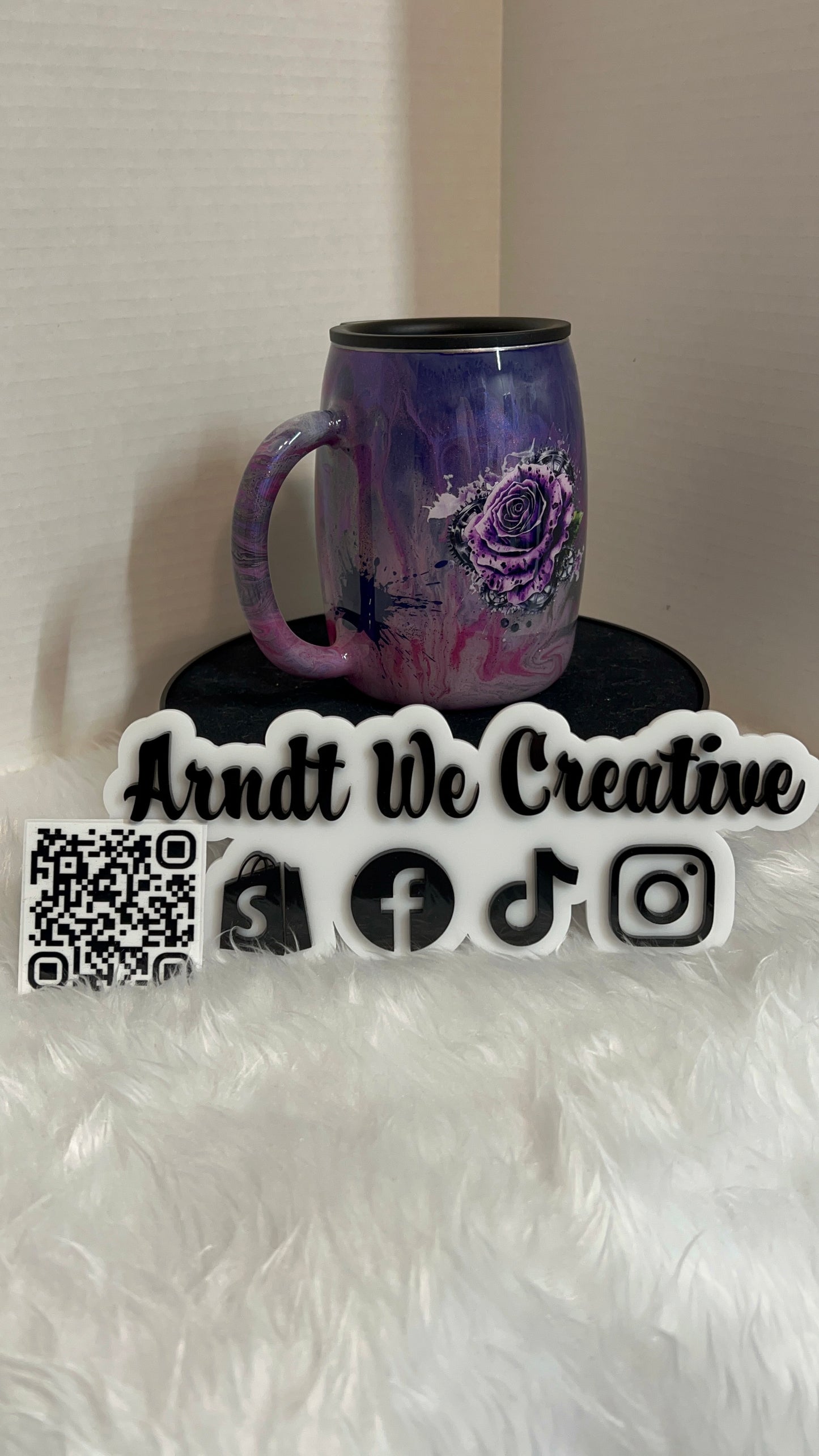 Ready to Ship - 14oz Coffee Mug (Purple Butterfly)