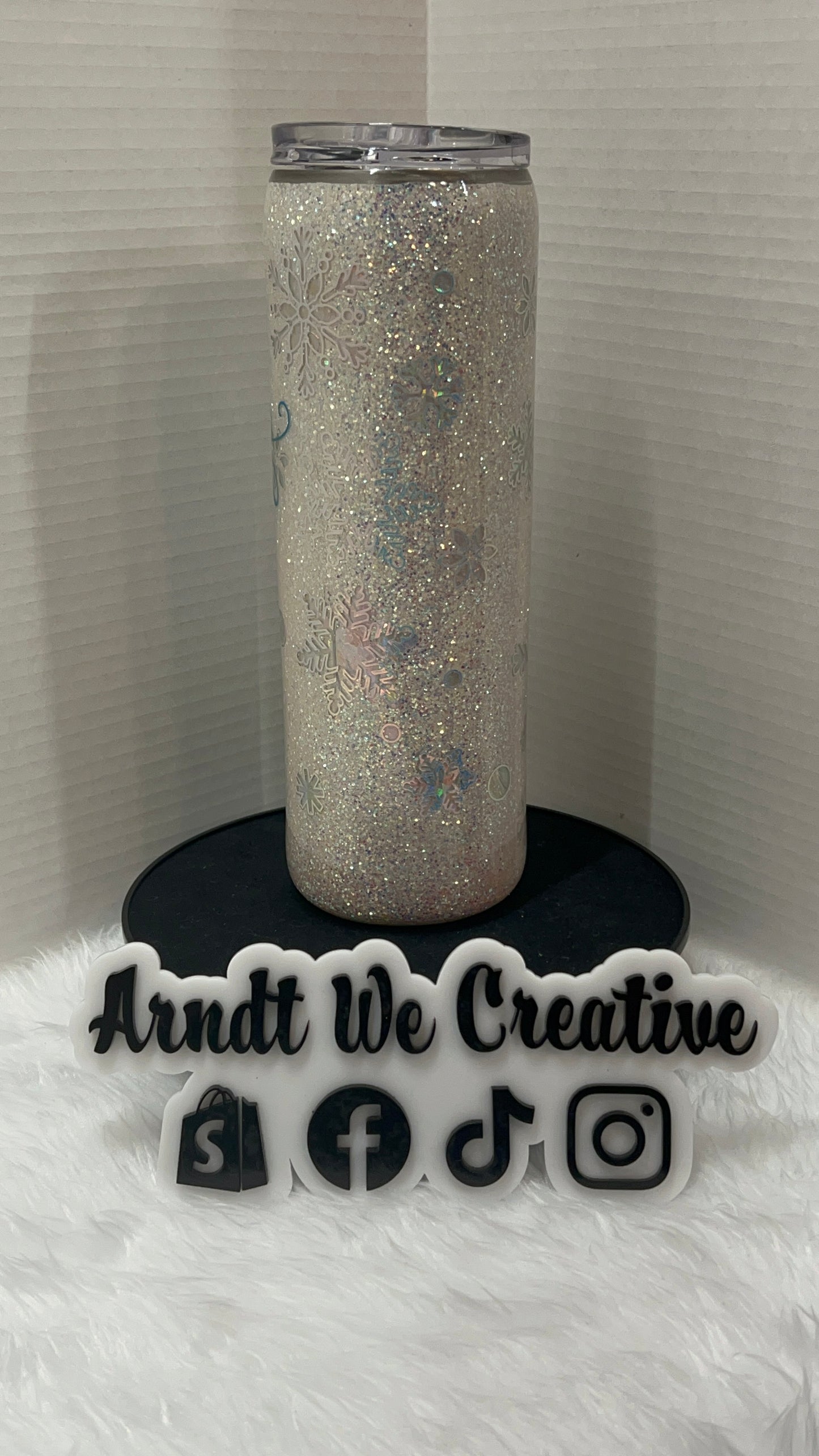 Ready to Ship - 30oz Skinny Tumbler (Snowflakes Are Kisses From Heaven)
