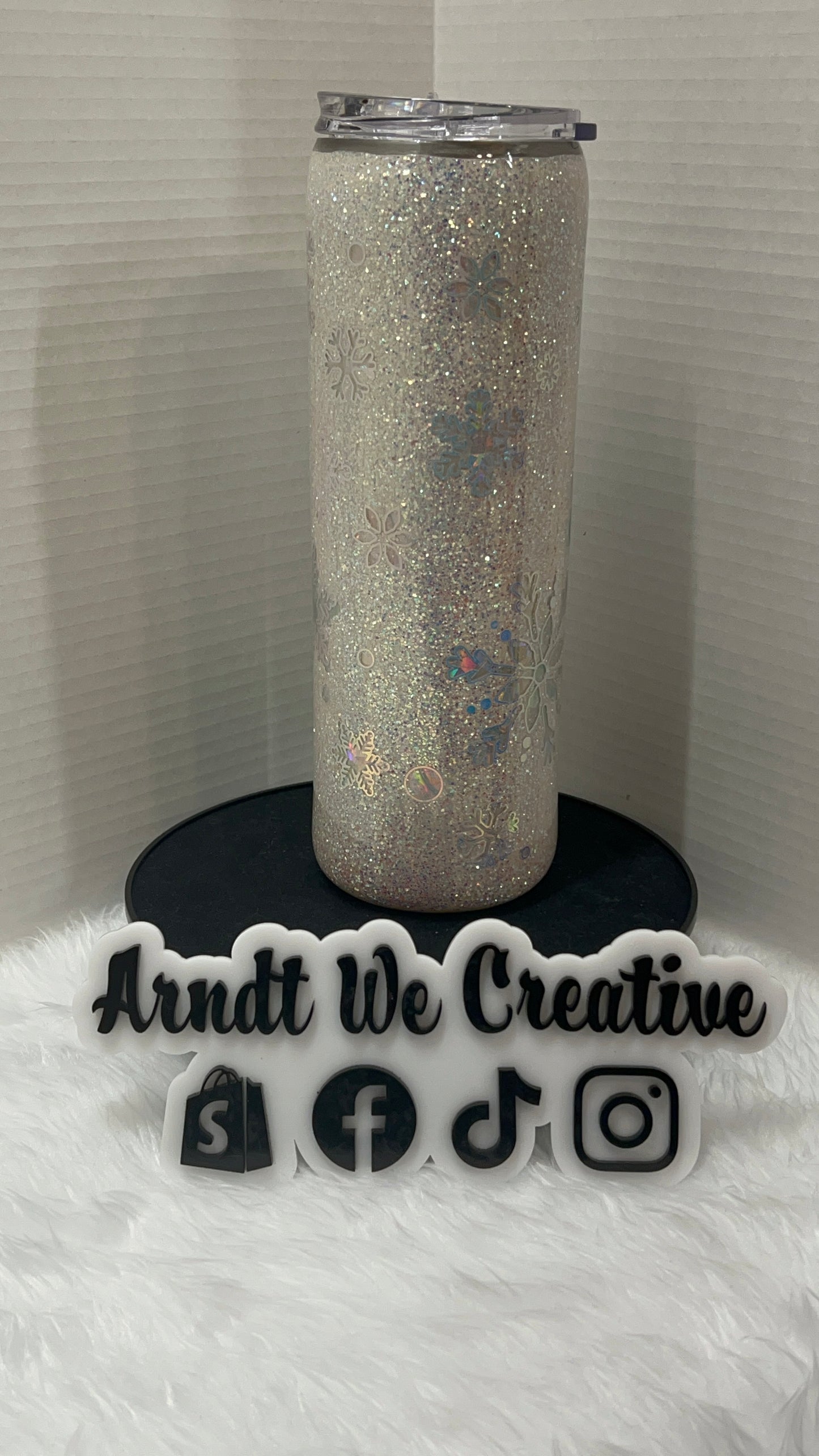 Ready to Ship - 30oz Skinny Tumbler (Snowflakes Are Kisses From Heaven)