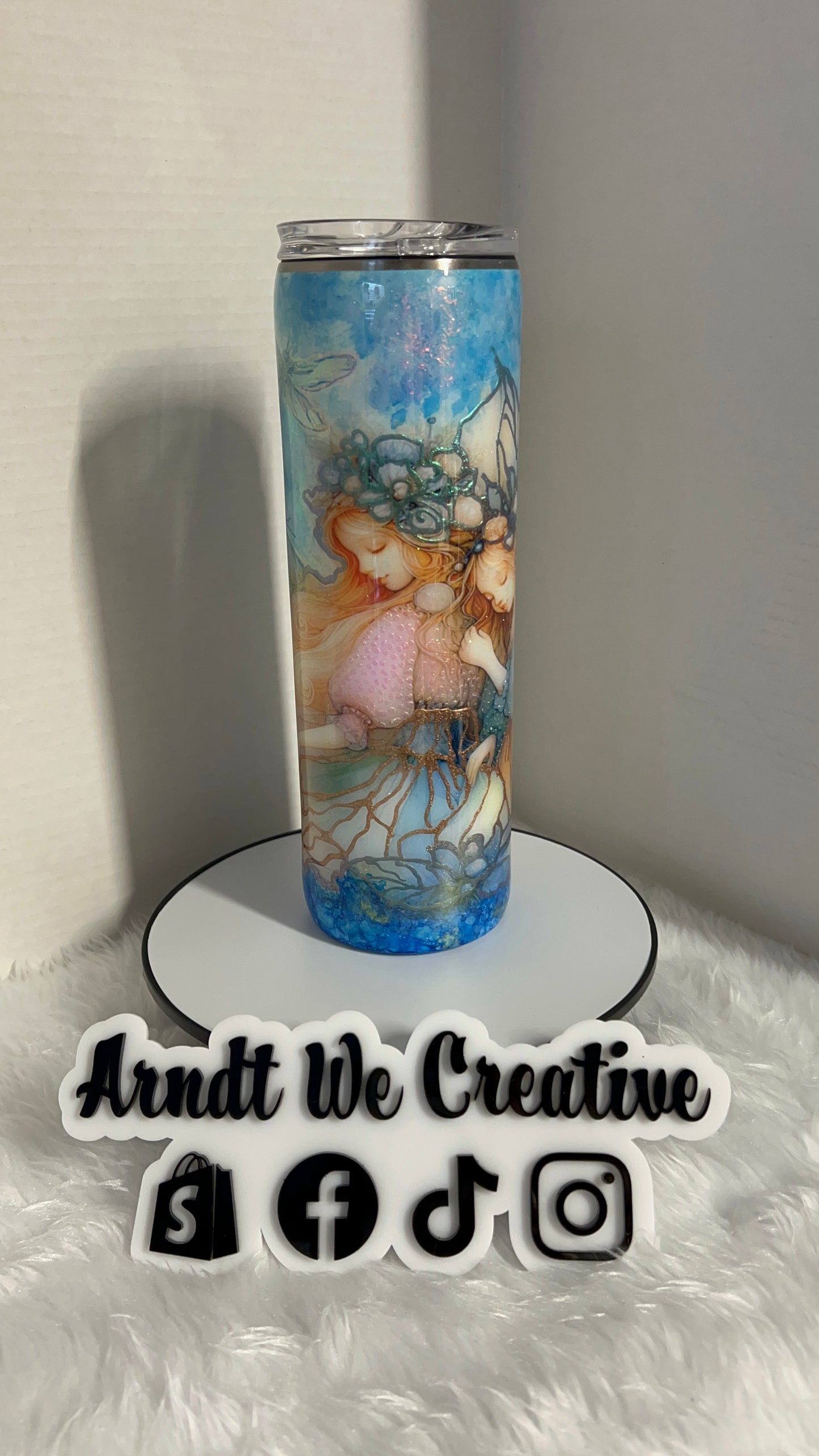 Ready to Ship - 30oz Skinny Tumbler (Fairy with Dragonfly)