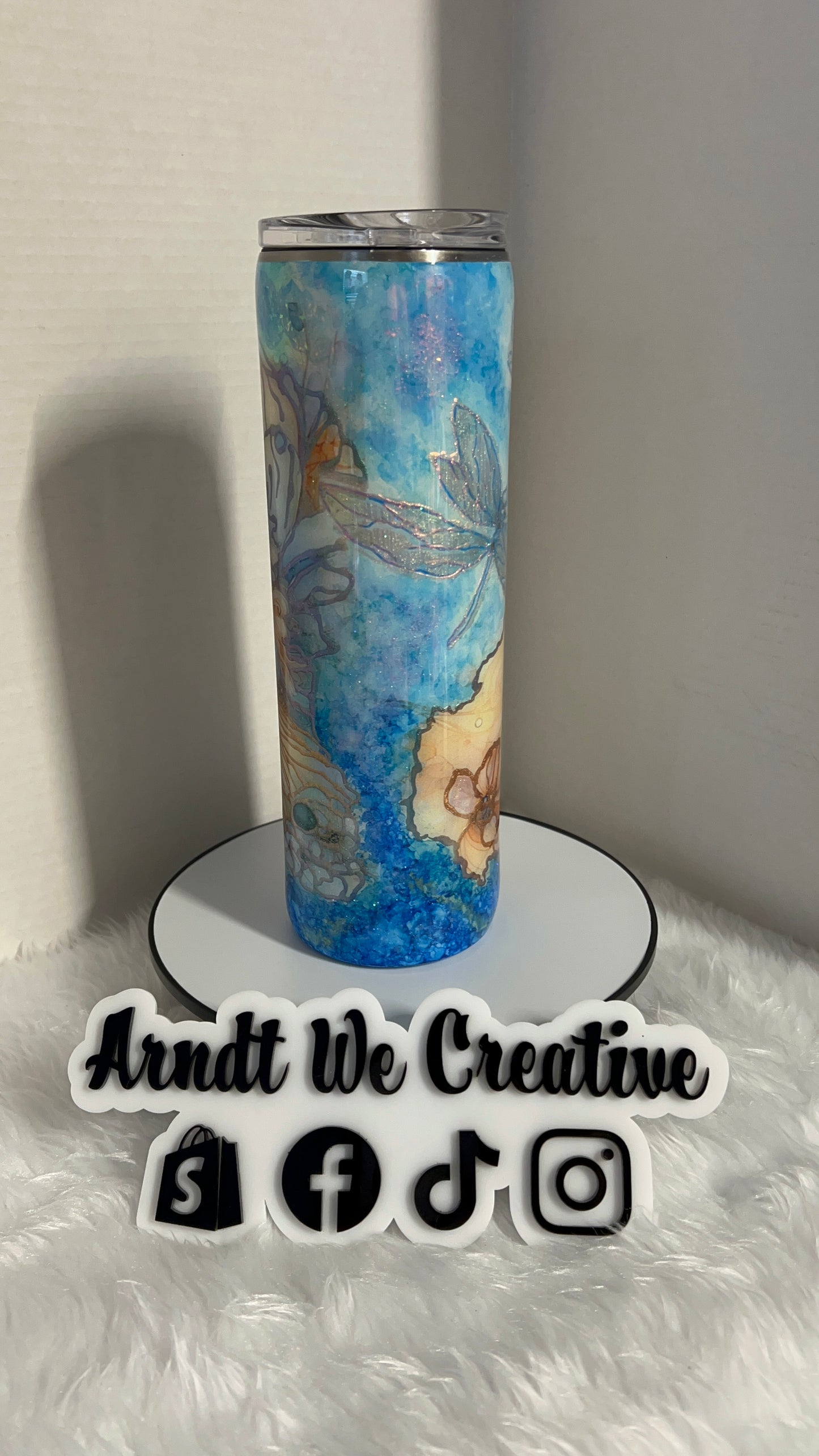 Ready to Ship - 30oz Skinny Tumbler (Fairy with Dragonfly)