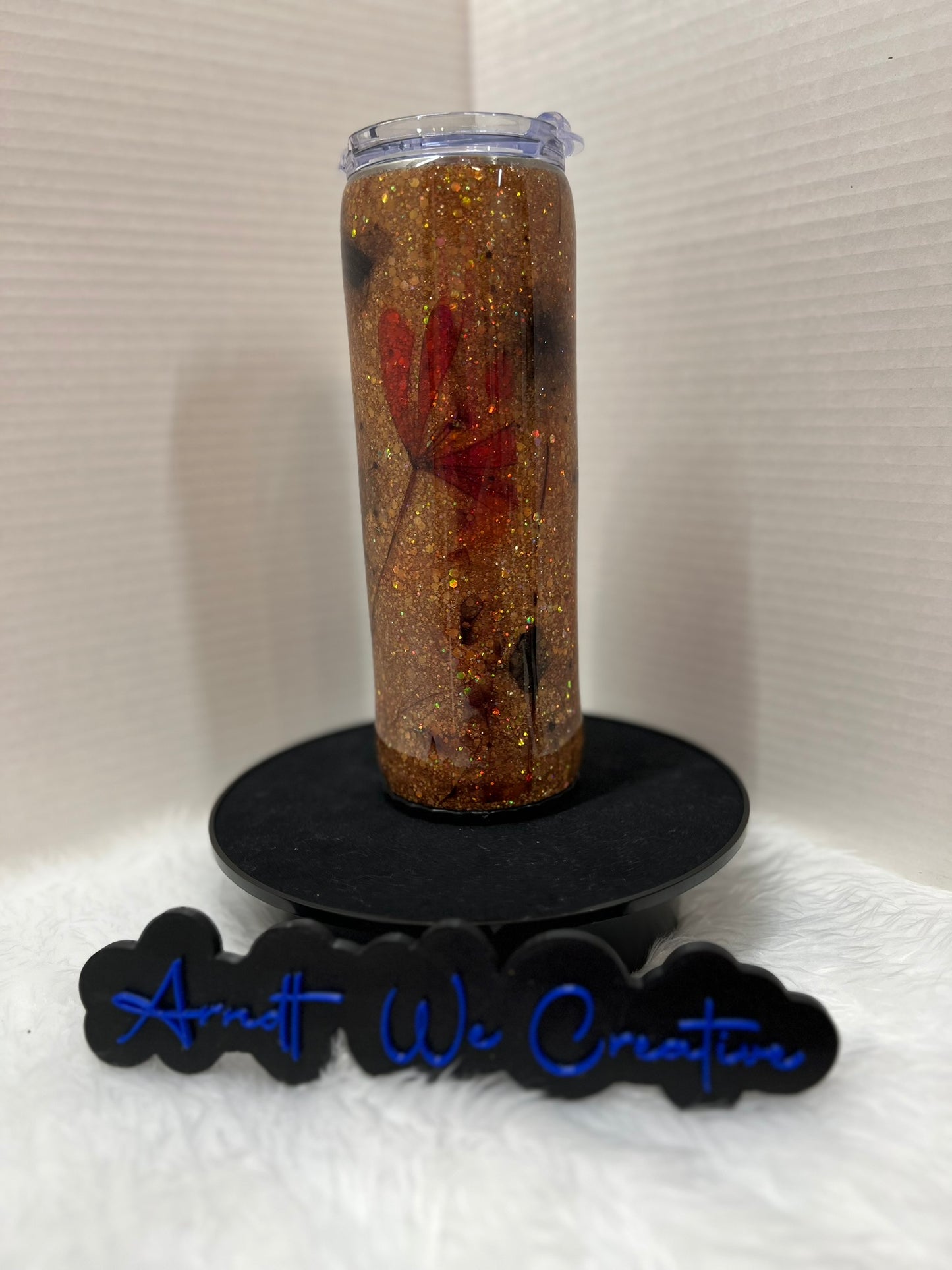 Ready to Ship - 20oz Skinny Tumbler (Copper Flowers [Lighted])