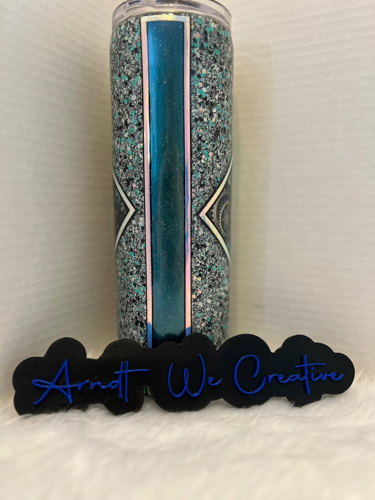 Ready to Ship - 30oz Skinny Tumbler (Octopus, glow lines)