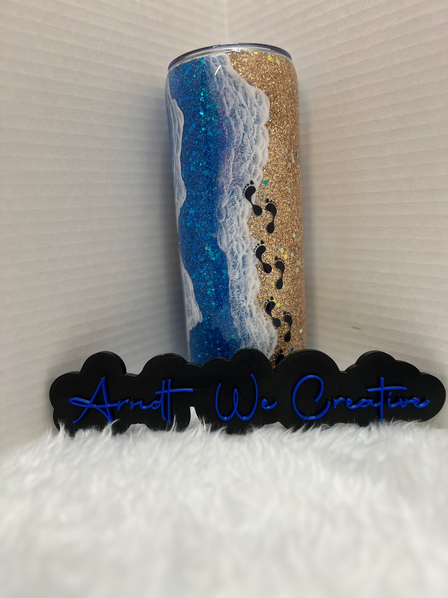 Ready to Ship - 20oz Skinny Tumbler (Beach Faith)