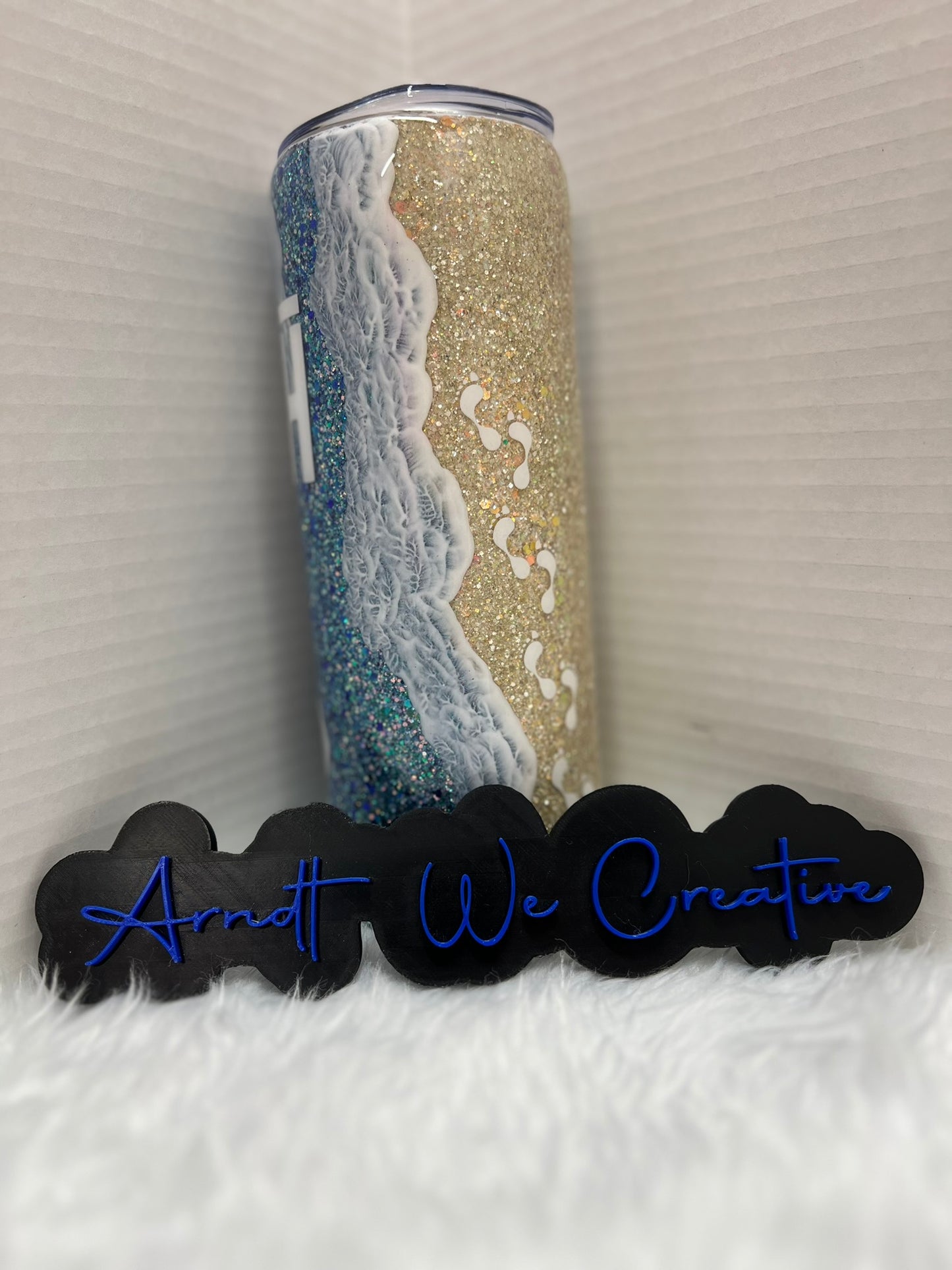 Ready to Ship - 20oz Skinny Tumbler (Beach Walk by Faith)