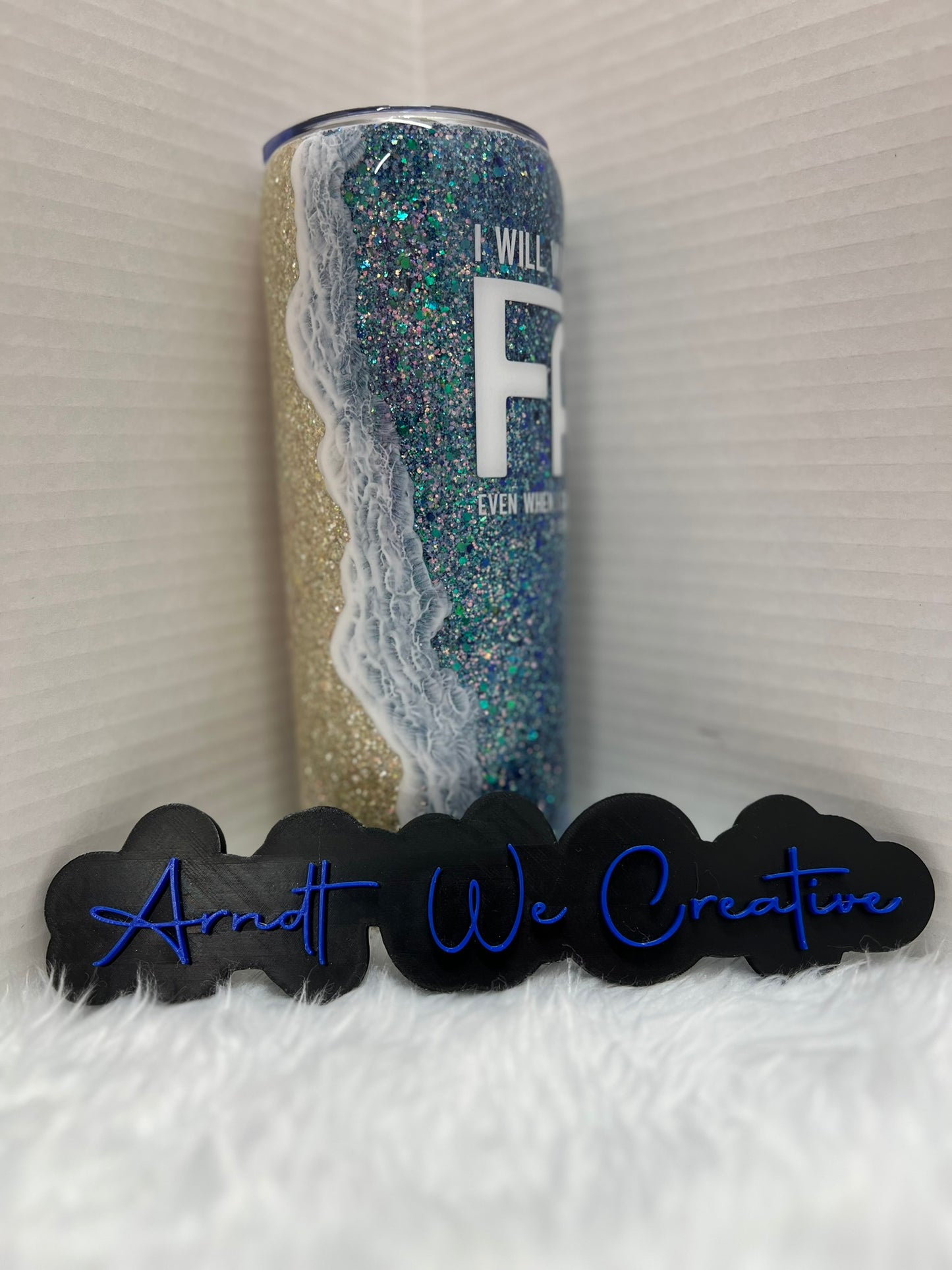 Ready to Ship - 20oz Skinny Tumbler (Beach Walk by Faith)