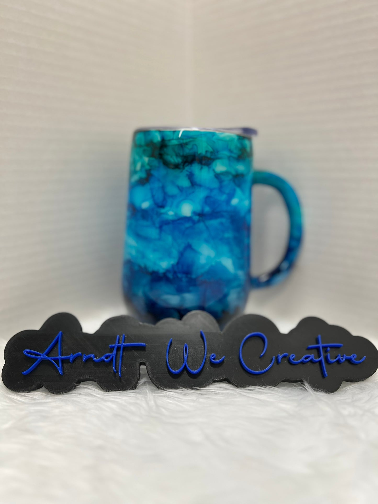 Ready to Ship - 16oz Stemmy (Blue Alcohol Inks)
